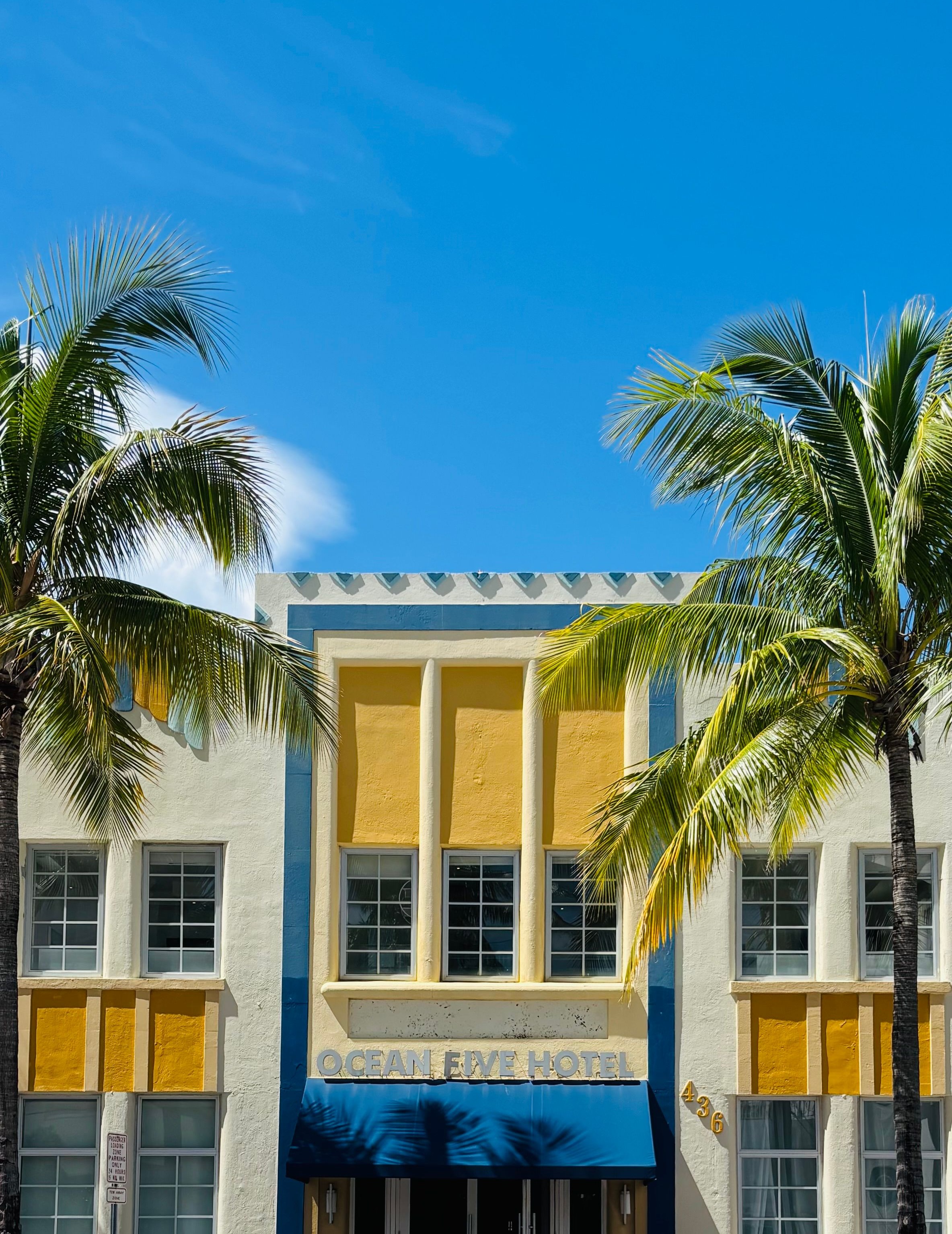 Art Deco and palms, Ocean Drive, Miami Beach